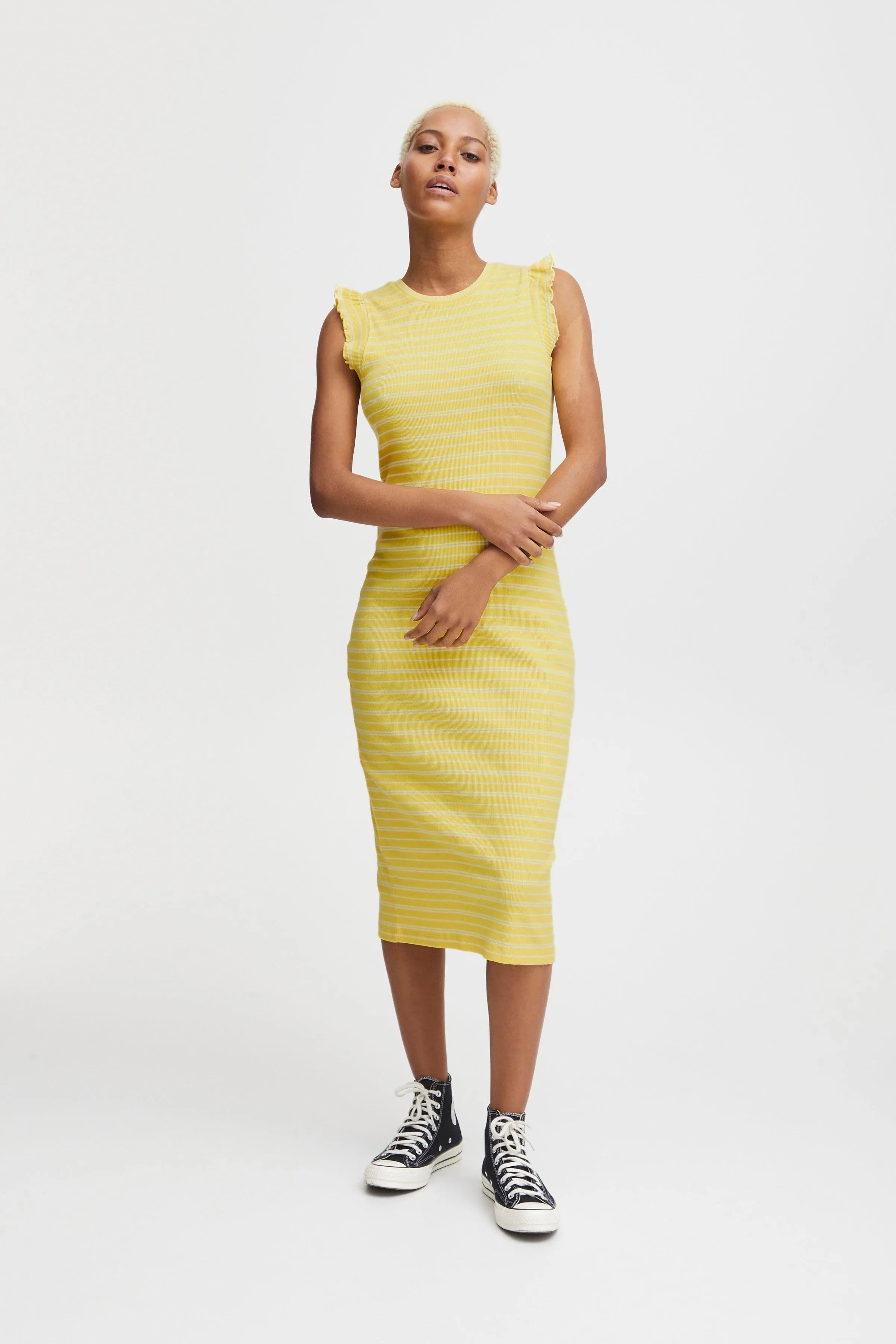 Vestido ICHI Louisany Goldfinch - ECRU