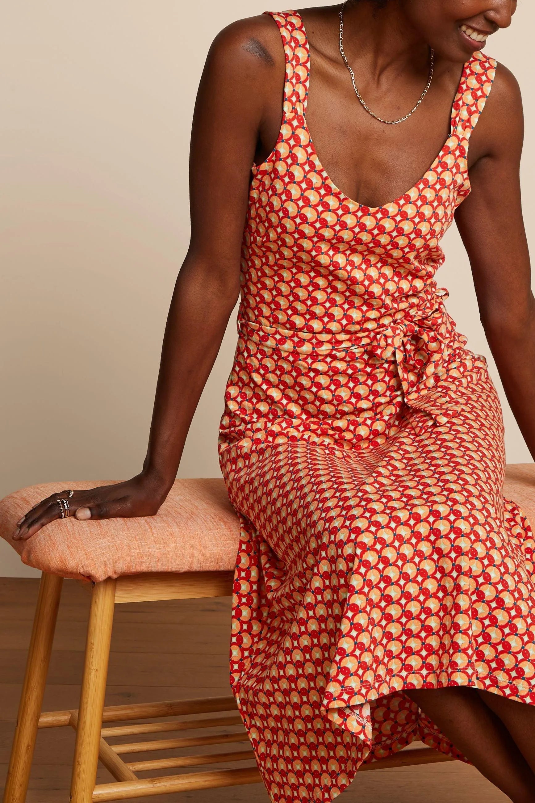 Vestido King Louie Lenny Rowe Fiery Red - ECRU