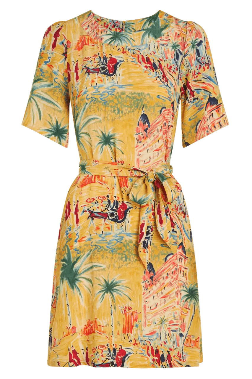 Vestido King Louie Mila Serafini Tuscan Yellow - ECRU