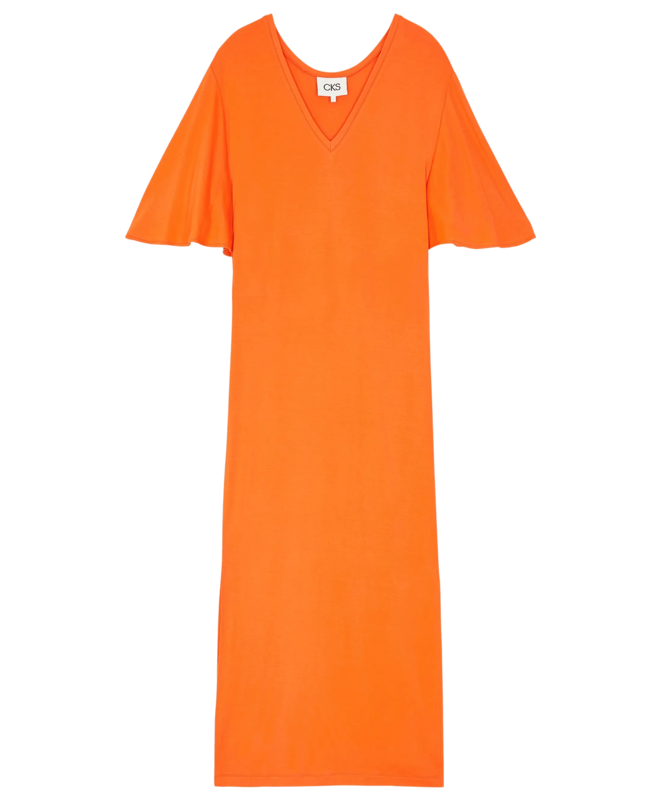 Vestido Largo CKS Dusk Bright Orange - ECRU