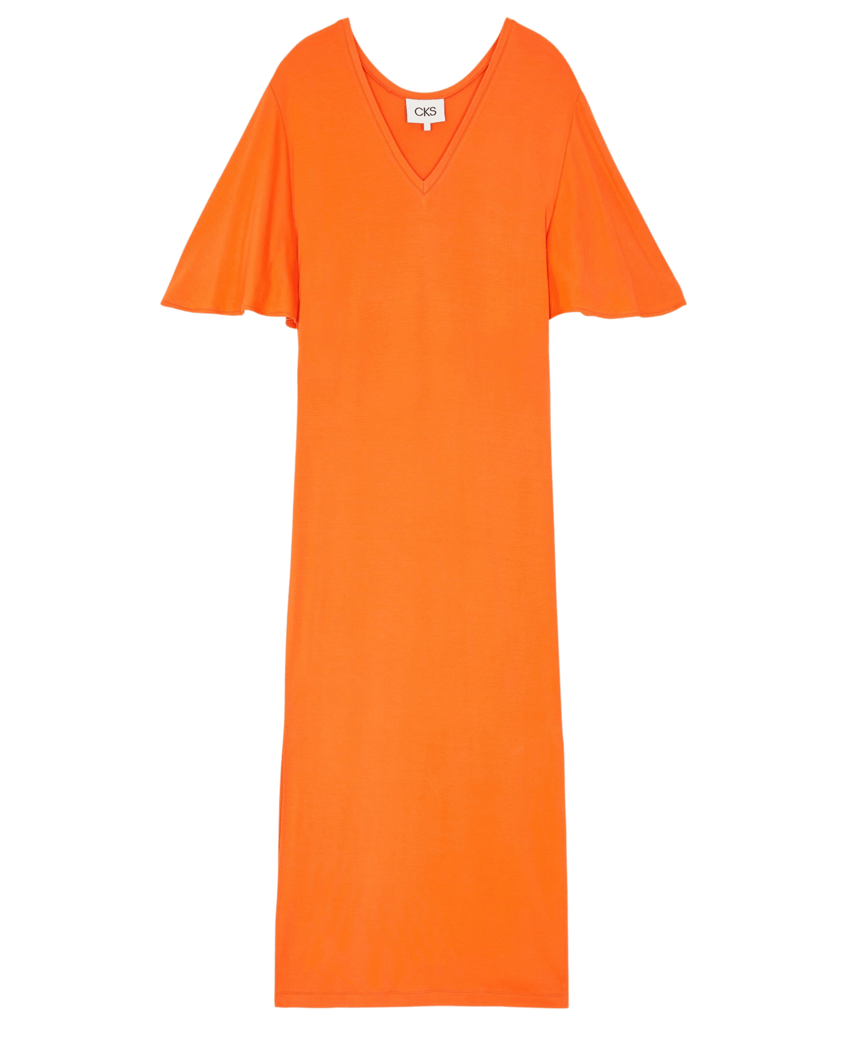 Vestido Largo CKS Dusk Bright Orange - ECRU