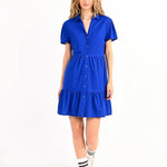 Vestido Lili Sidonio Azul Royal Camisero - ECRU