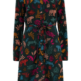 Vestido Sugarhill Camisero Zadie Dark Green Tiger Cutouts - ECRU