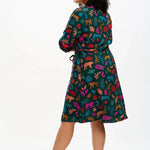 Vestido Sugarhill Camisero Zadie Dark Green Tiger Cutouts - ECRU