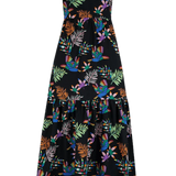 Vestido Sugarhill Charlotte Maxi Black Rainbow Toucans - ECRU