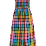 Vestido Sugarhill Denali Midi Multi Summer Rainbow Check - ECRU