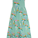 Vestido Sugarhill Elora Green Rainbow Palms - ECRU