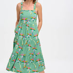 Vestido Sugarhill Elora Green Rainbow Palms - ECRU