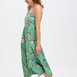 Vestido Sugarhill Elora Green Rainbow Palms - ECRU
