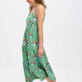 Vestido Sugarhill Elora Green Rainbow Palms - ECRU