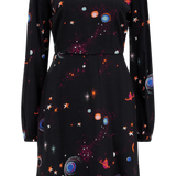 Vestido Sugarhill Juliette Black Colourful Universe - ECRU