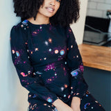 Vestido Sugarhill Juliette Black Colourful Universe - ECRU