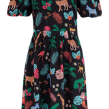 Vestido Sugarhill Lilou Black Tropical Safari - ECRU