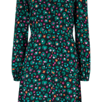 Vestido Sugarhill Natalia Tea Black Multi Star Leopard - ECRU