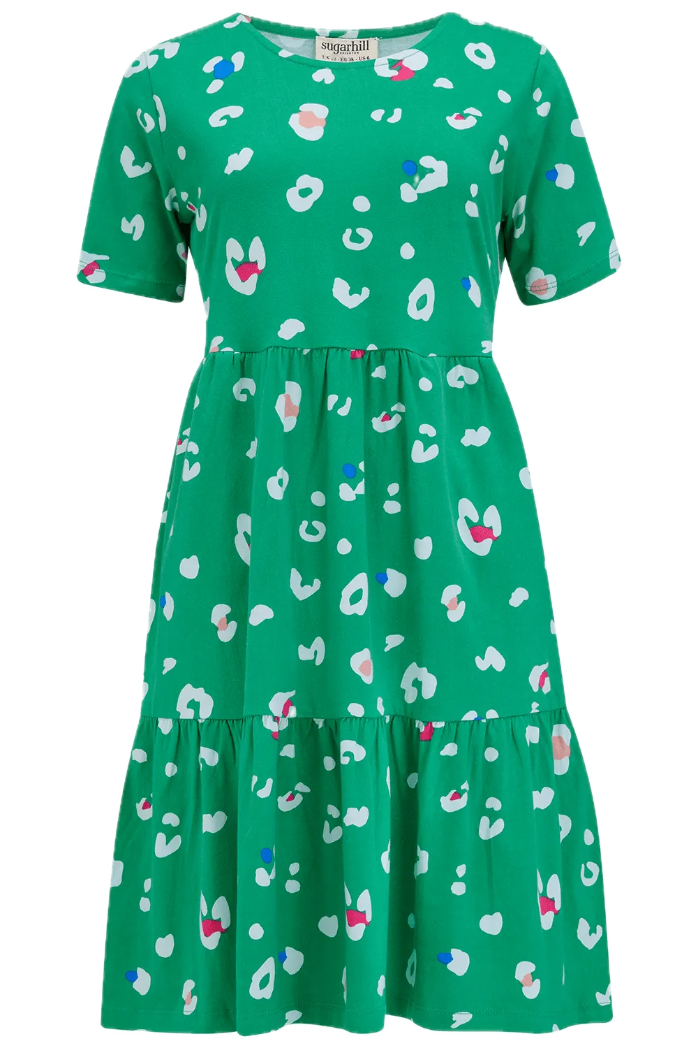 Vestido Sugarhill Raven de Punto Green Colour Pop Leopard - ECRU