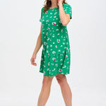 Vestido Sugarhill Raven de Punto Green Colour Pop Leopard - ECRU
