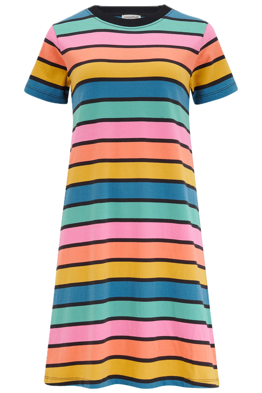 Vestido Sugarhill Sia de Punto Multi Beach Hut Stripes - ECRU