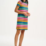 Vestido Sugarhill Sia de Punto Multi Beach Hut Stripes - ECRU