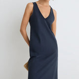 ESE O ESE Taormina Marineblaues Kleid 