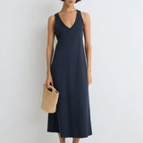 ESE O ESE Taormina Marineblaues Kleid 