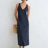 ESE O ESE Taormina Marineblaues Kleid 