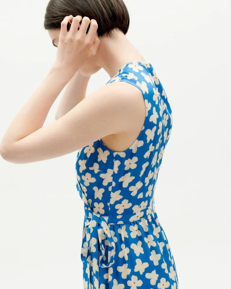 Vestido Thinking Mu Azul Small Butterfly Amapola - ECRU