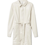 Vestido Tiffosi Mia Efecto Piel con Cinturón - ECRU