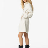 Vestido Tiffosi Mia Efecto Piel con Cinturón - ECRU