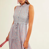 Vestido Xantik Camisero con Botones S/M Blue Daisy - ECRU