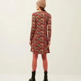 Vestido Xantik Cuello Camisero Pink Mosaic - ECRU