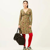 Vestido Xantik Green Flower Garden - ECRU