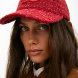 Visera LOLA CASADEMUNT Tweed  Rojo