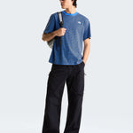 Camiseta The North Face Vista Stripe Active Blue look completo