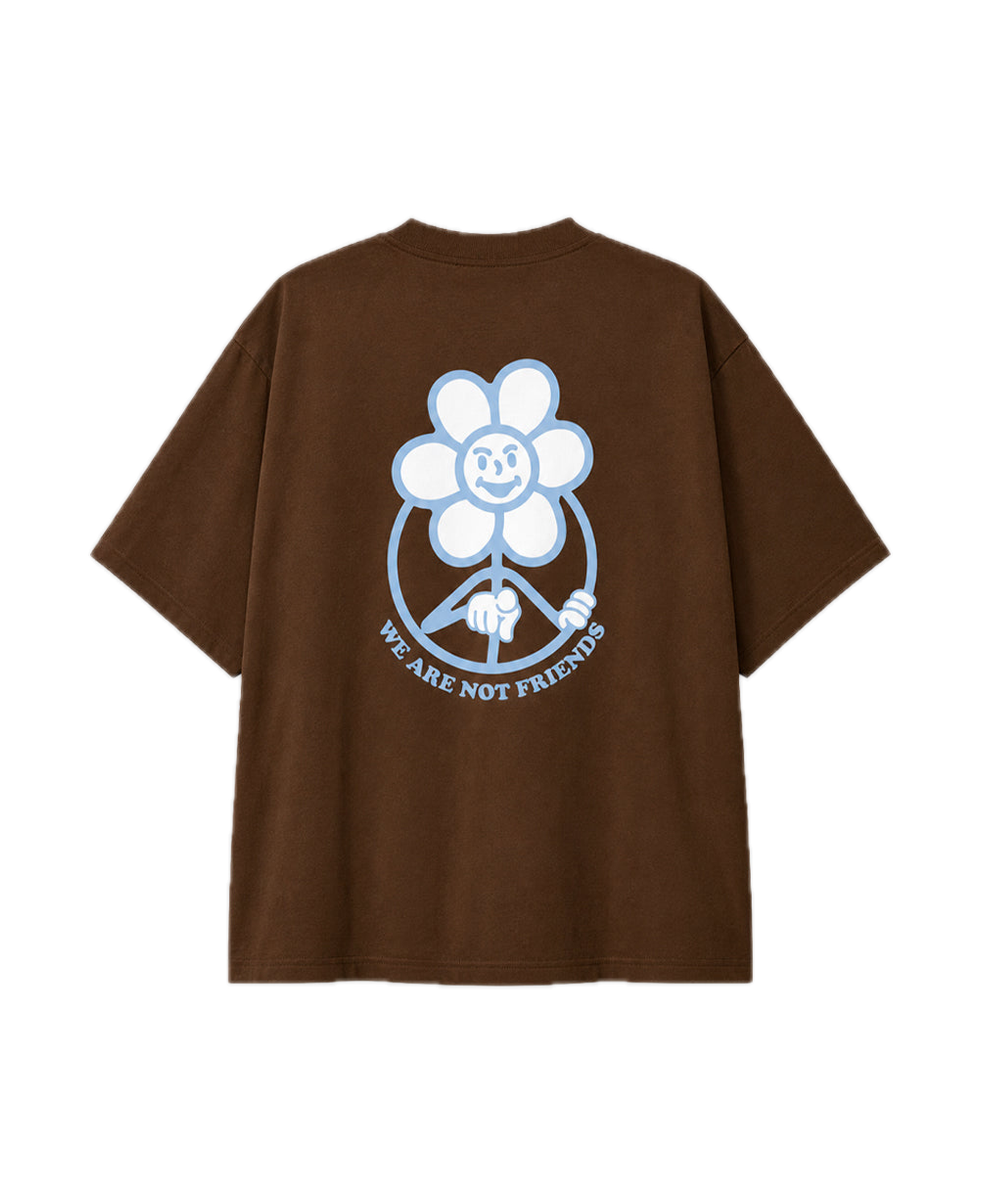Camiseta WE ARE NOT FRIENDS Boxy Daisy Marrón, vista espalda
