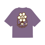 Camiseta WE ARE NOT FRIENDS Boxy Daisy Morada, vista de espalda