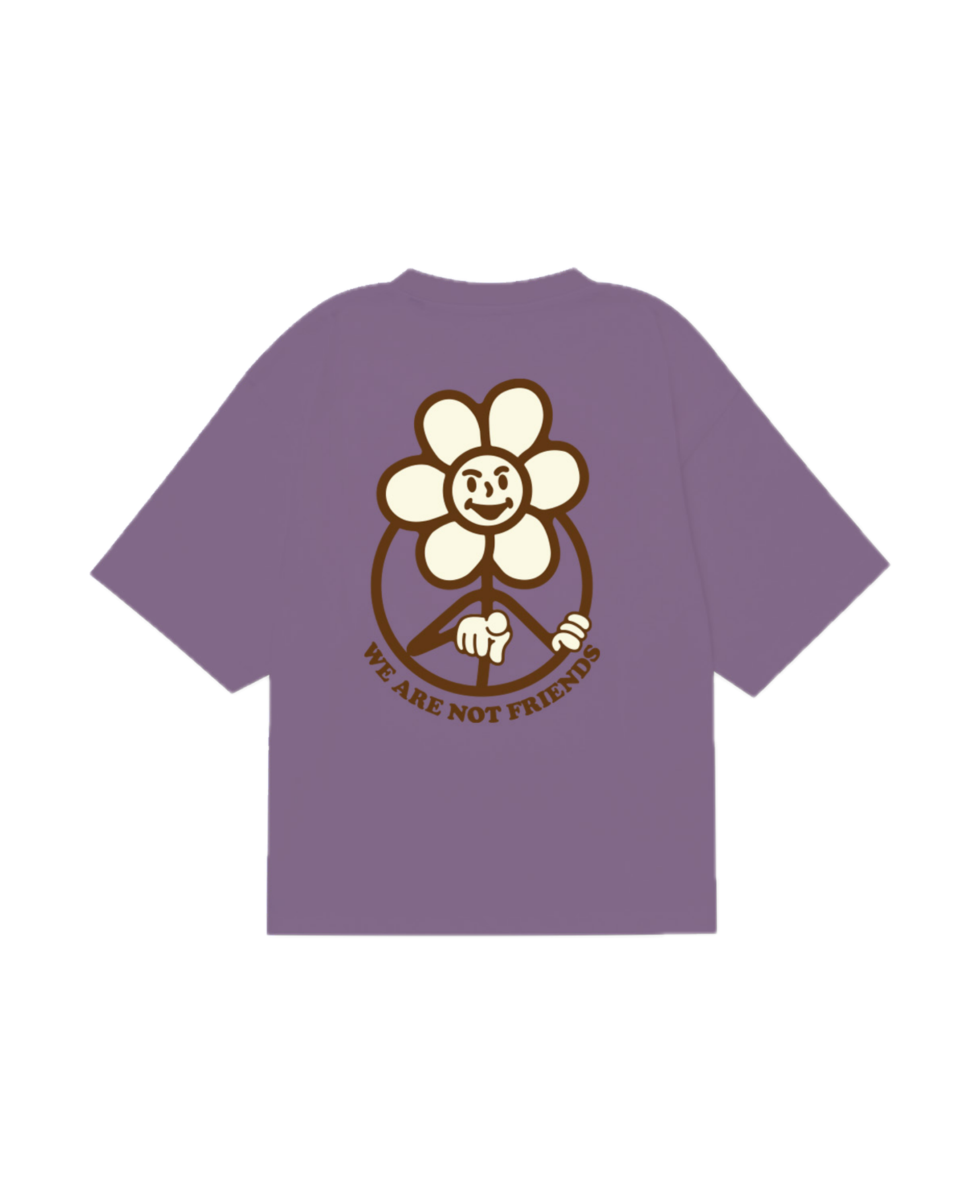 Camiseta WE ARE NOT FRIENDS Boxy Daisy Morada, vista de espalda