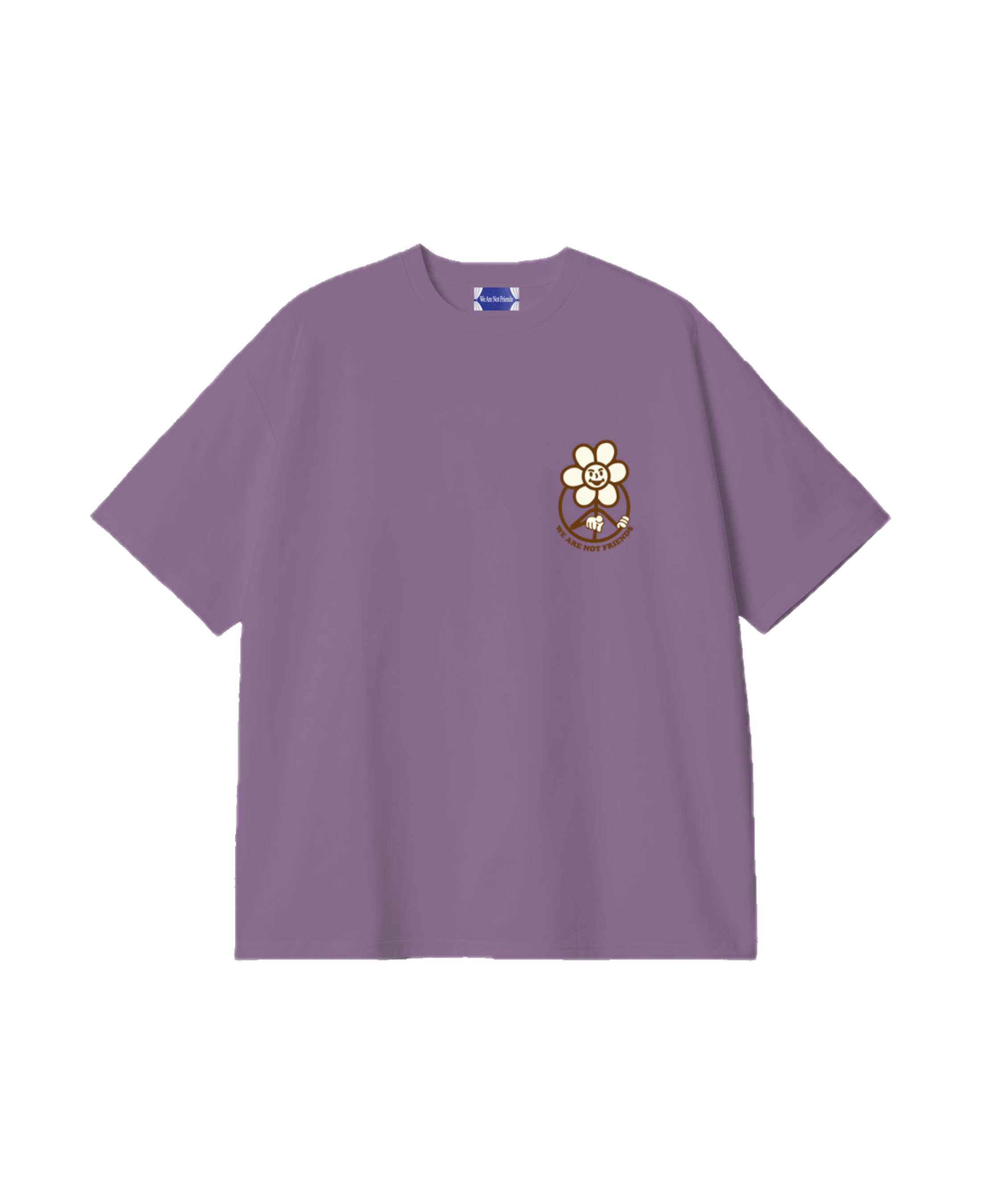 Camiseta WE ARE NOT FRIENDS Boxy Daisy Morada, vista frontal