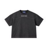 Camiseta WE ARE NOT FRIENDS Campus Boxy Negra, frontal
