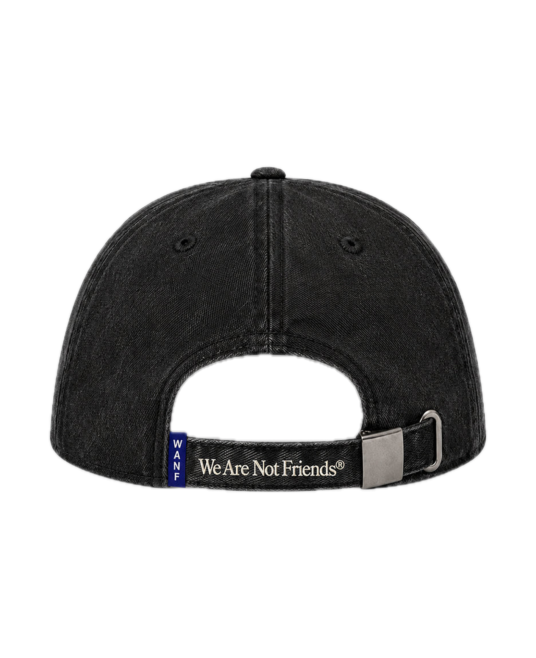Gorra WE ARE NOT FRIENDS Hello & Goodbye Negra, vista espalda