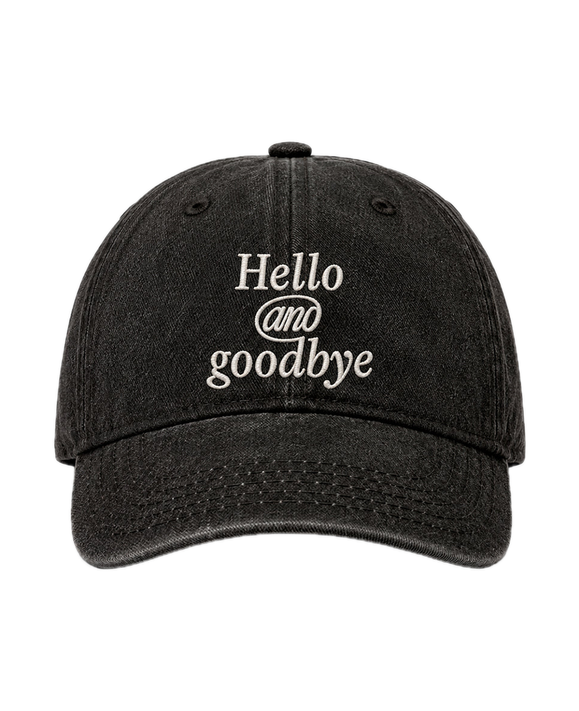 Gorra WE ARE NOT FRIENDS Hello & Goodbye Negra, vista frontal