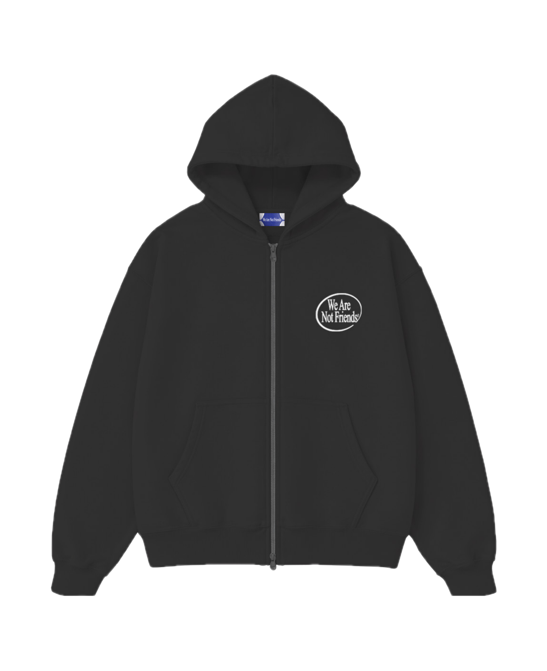 Sudadera WE ARE NOT FRIENDS Hello & Goodbye Negra, vista frontal