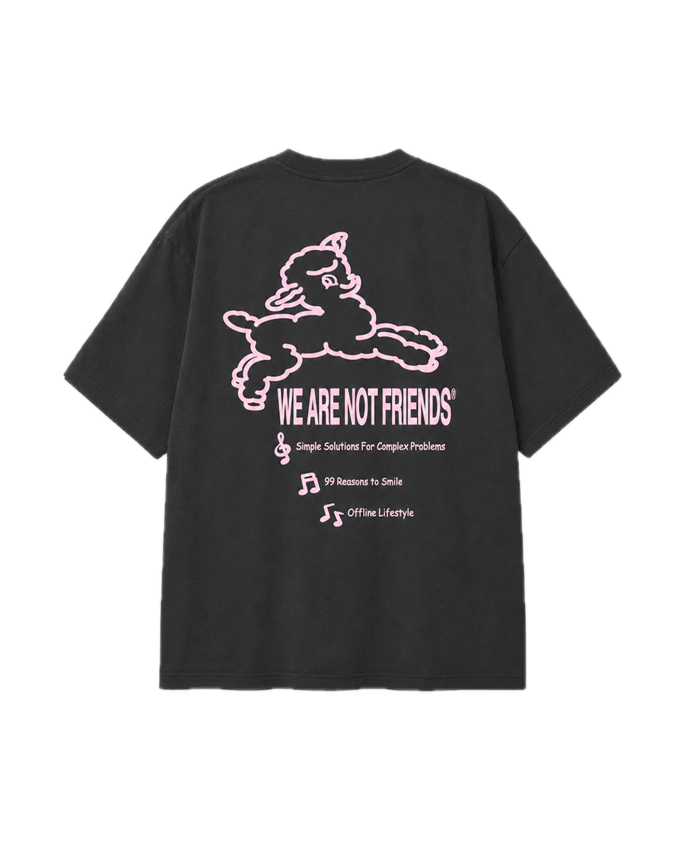 Camiseta WE ARE NOT FRIENDS Lamb Dancing Negra, espalda
