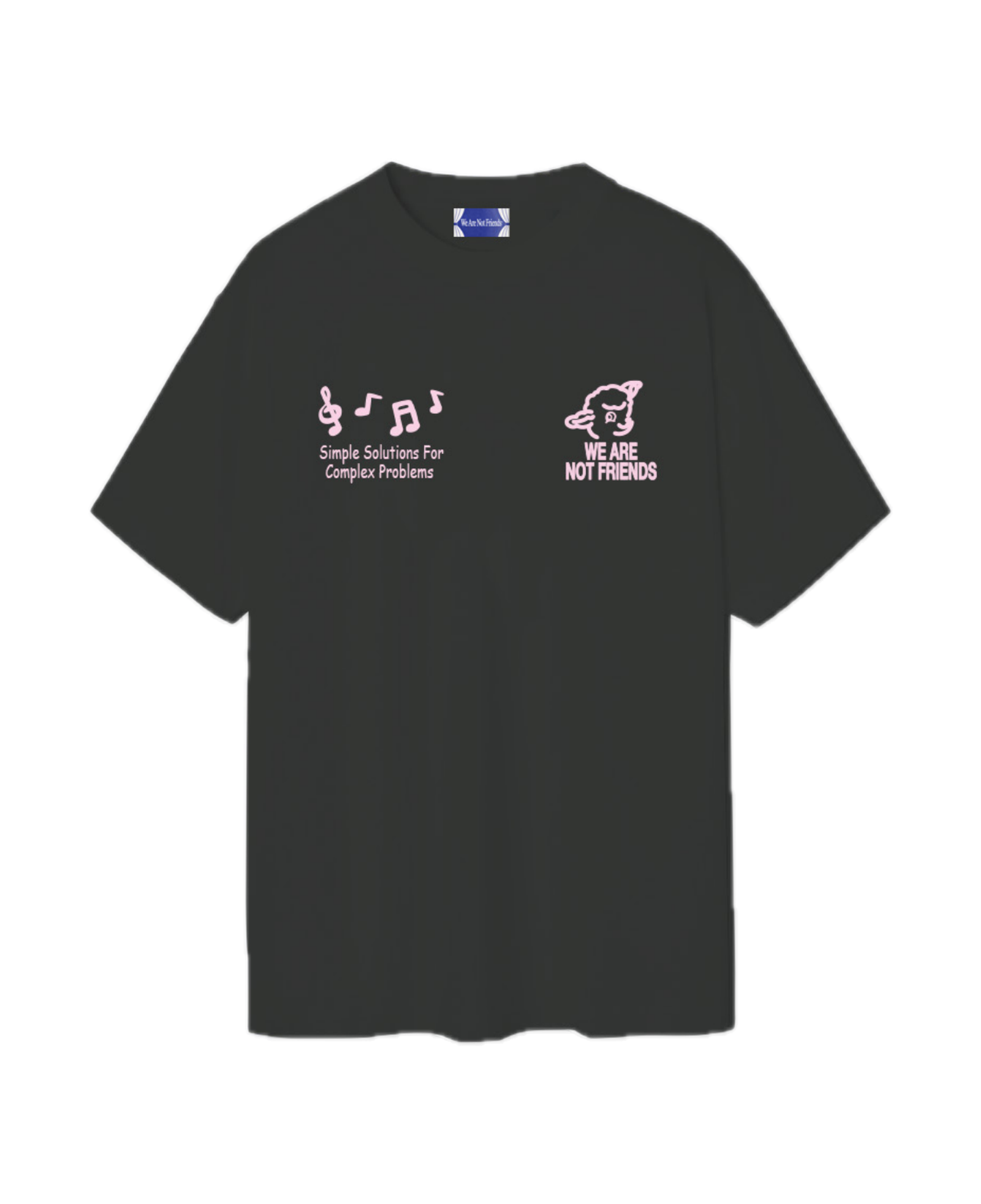 Camiseta WE ARE NOT FRIENDS Lamb Dancing Negra, frontal