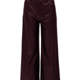 Pantalón SALSA JEANS True Cropped Wide Efecto Piel Dark Wine