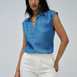 Blusa SALSA JEANS Light Denim Escote Cadena