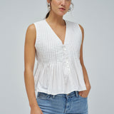 SALSA JEANS Plissierte weiße Bluse