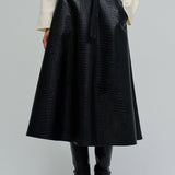 Falda SALSA JEANS Efecto Piel con Cinturón Black