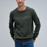 SALSA JEANS Textured Knit Sweater Dark Green 