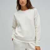 SALSA JEANS Lurex Jacquard Dunkelbeige Sweatshirt