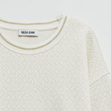 SALSA JEANS Lurex Jacquard Dunkelbeige Sweatshirt